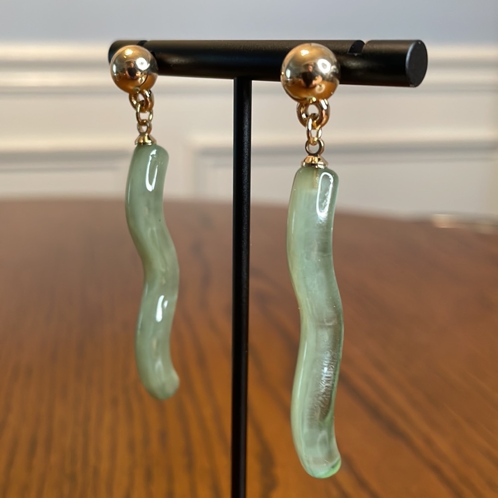 Green Squiggle Earrings